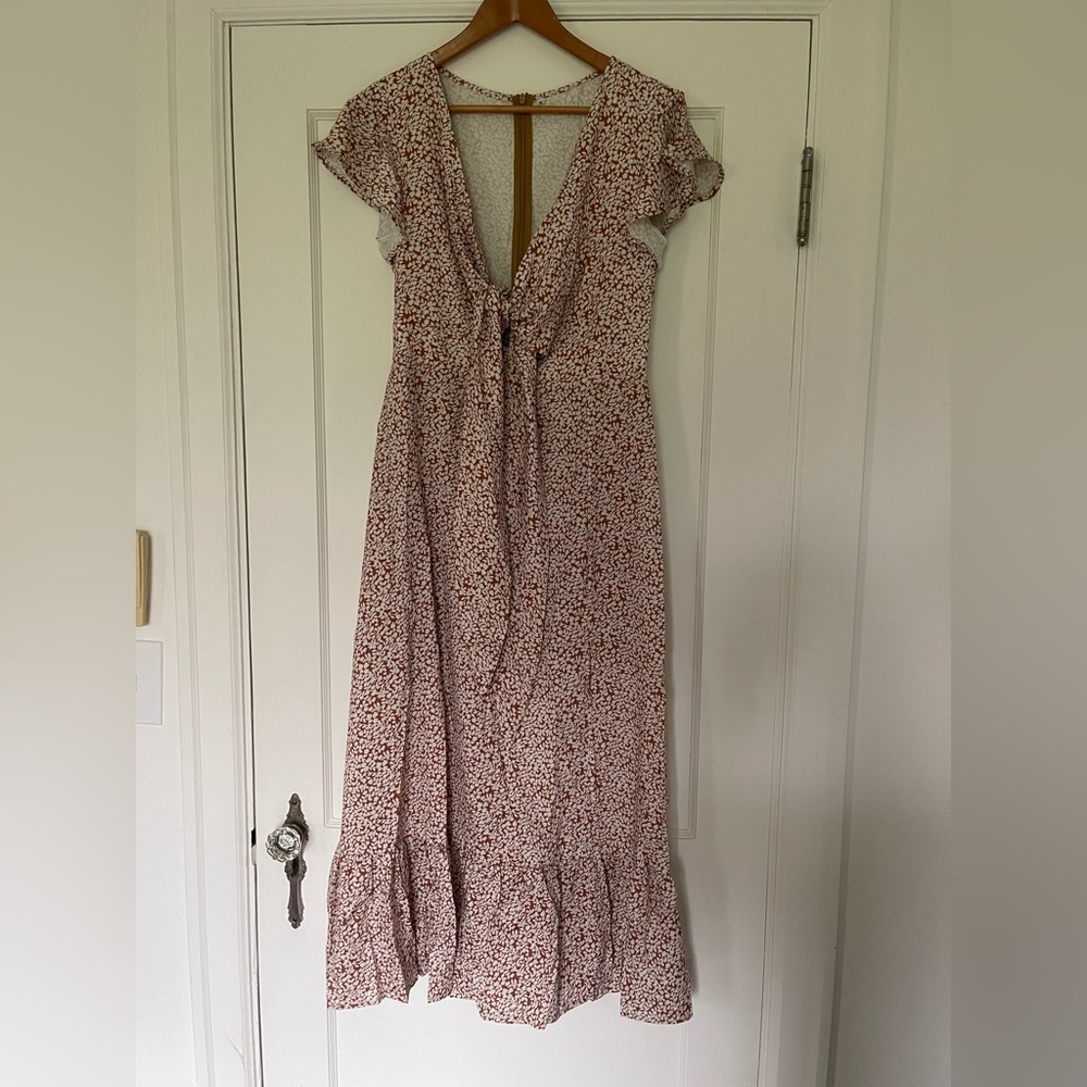 Floral Rust colored midi dress